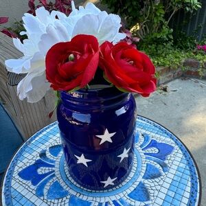 Festive, Fun Stars & Stripes faux flower arrangement!